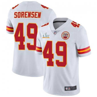 Super Bowl LV 2021 Men Kansas City Chiefs #49 Daniel Sorensen White Limited Jersey
